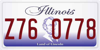 IL license plate Z760778