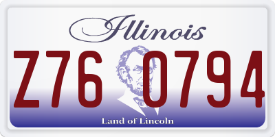 IL license plate Z760794