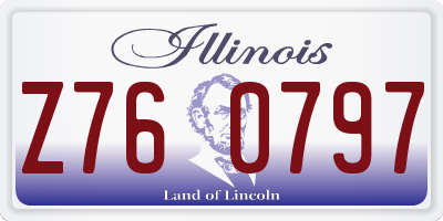 IL license plate Z760797