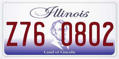 IL license plate Z760802