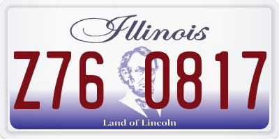IL license plate Z760817