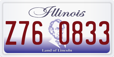 IL license plate Z760833