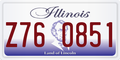 IL license plate Z760851