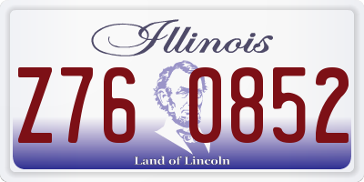 IL license plate Z760852
