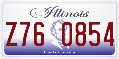 IL license plate Z760854