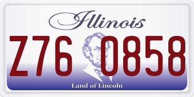 IL license plate Z760858