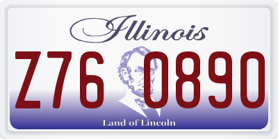 IL license plate Z760890