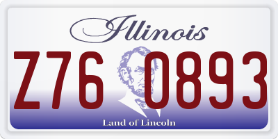 IL license plate Z760893