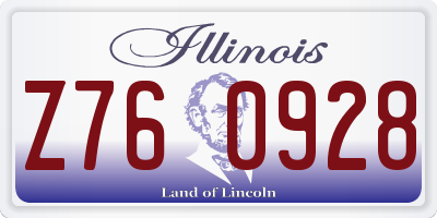 IL license plate Z760928