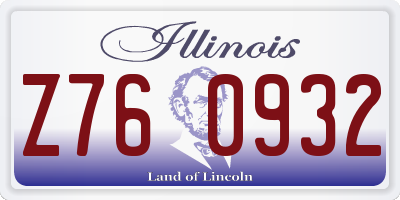 IL license plate Z760932