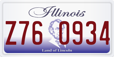 IL license plate Z760934