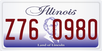 IL license plate Z760980