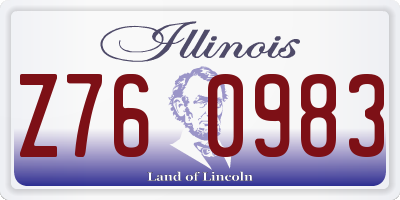 IL license plate Z760983