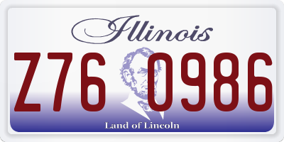 IL license plate Z760986