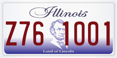 IL license plate Z761001