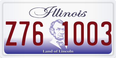 IL license plate Z761003