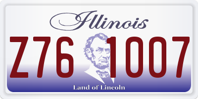 IL license plate Z761007