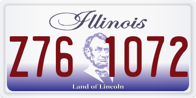 IL license plate Z761072