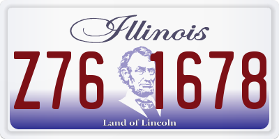 IL license plate Z761678