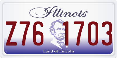 IL license plate Z761703