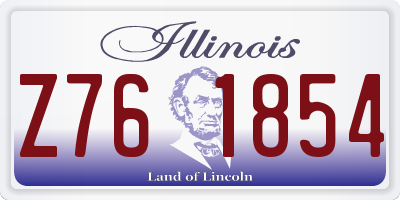 IL license plate Z761854