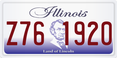 IL license plate Z761920