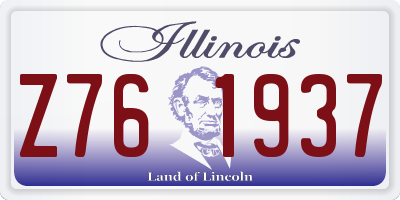 IL license plate Z761937