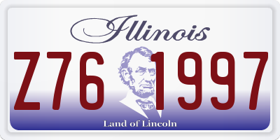 IL license plate Z761997