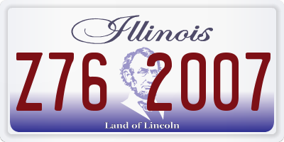 IL license plate Z762007