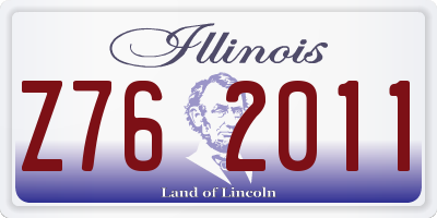 IL license plate Z762011