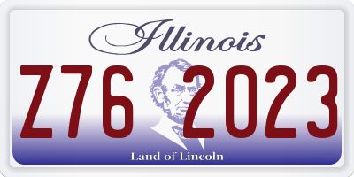 IL license plate Z762023
