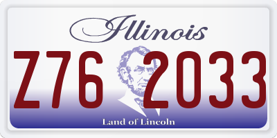IL license plate Z762033