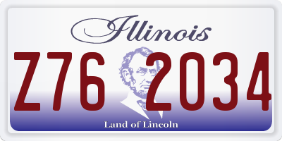 IL license plate Z762034