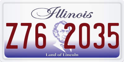 IL license plate Z762035
