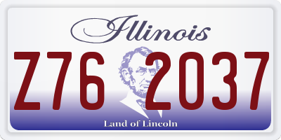 IL license plate Z762037