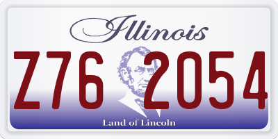 IL license plate Z762054