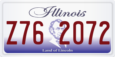 IL license plate Z762072
