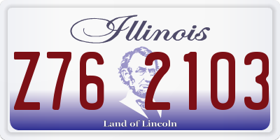 IL license plate Z762103