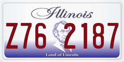 IL license plate Z762187