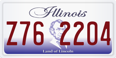 IL license plate Z762204