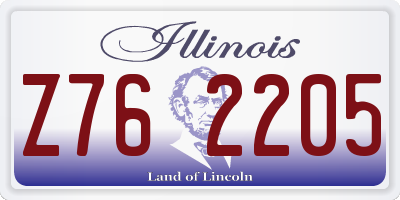 IL license plate Z762205