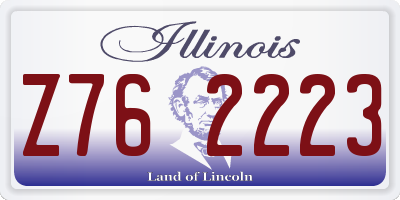 IL license plate Z762223