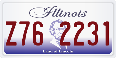 IL license plate Z762231