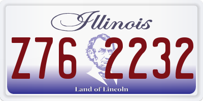 IL license plate Z762232