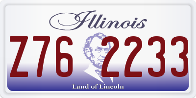 IL license plate Z762233
