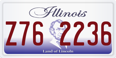 IL license plate Z762236