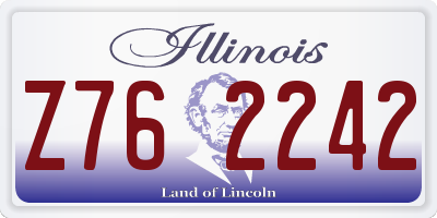IL license plate Z762242