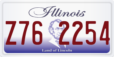 IL license plate Z762254