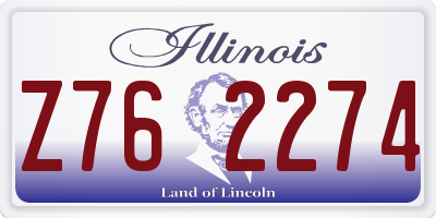 IL license plate Z762274