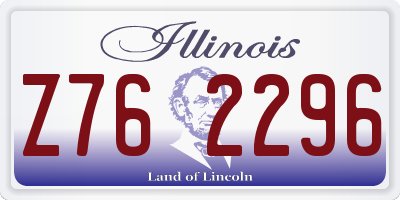 IL license plate Z762296